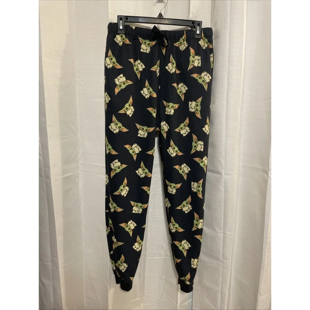 Star Wars Mandalorian Baby Yoda Mens Black Medium Pajama Pants Good Condition - Picture 1 of 5